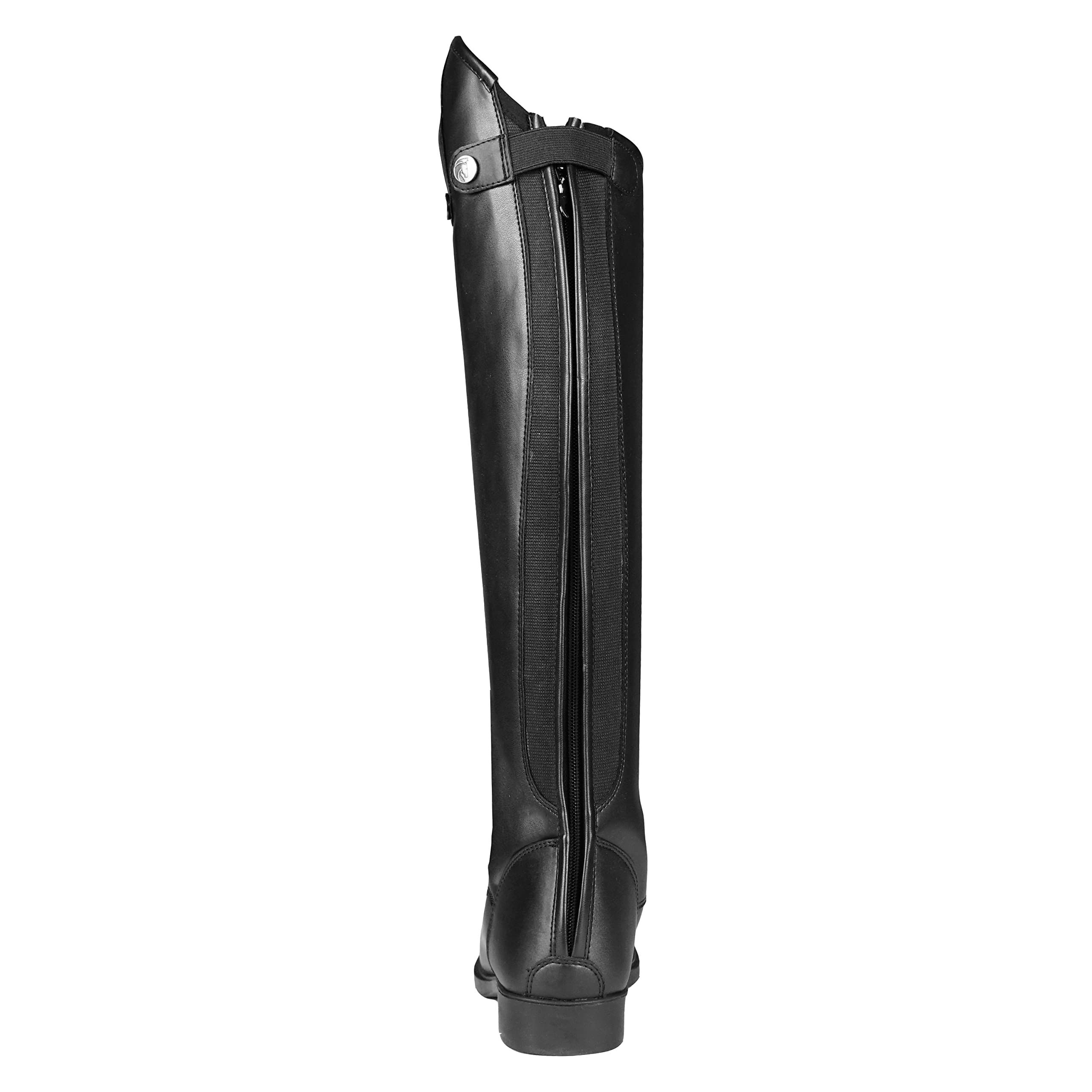 Horka Alice Rhine Stone H - Stivali da equitazione per adulti, con cerniera laterale elastica e suola in gomma, Nero, UK 6.5 Extra Extra Wide