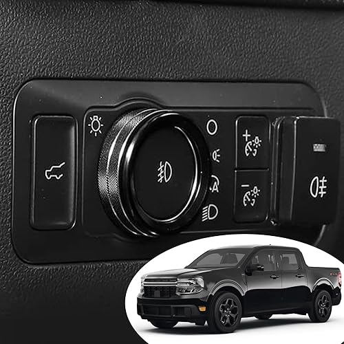 Miniatura 10 de GEEGEETOP Cubierta de aluminio para perilla de volumen de sonido de consola central compatible con Ford Maverick 2022 2023 XL XLT Lariat para