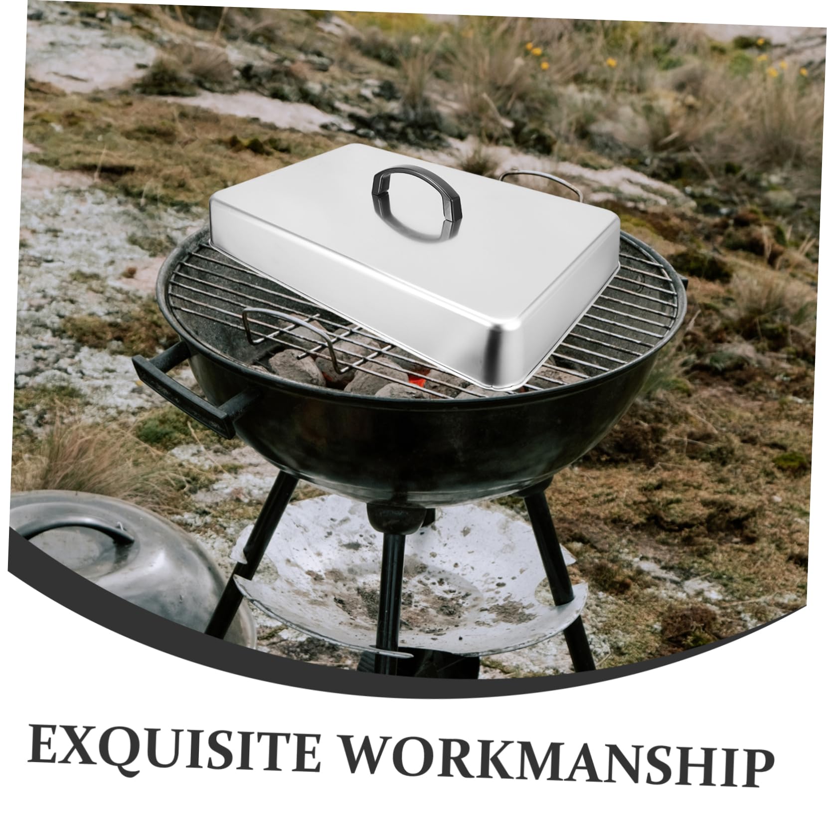 Tapa De Sartén De Acero Inoxidable Para Cocinar Al Vapor Tapa De Plancha Rectangular Accesorios De Cocina Para Parrilla y Barbacoa