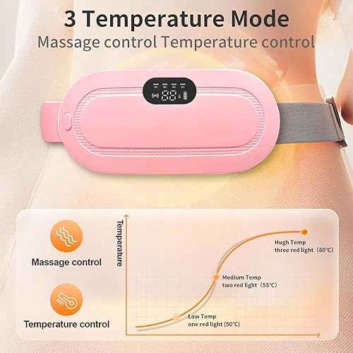 Miniatura 4 de Almohadilla de masaje eléctrica inalámbrica portátil, almohadillas de calentamiento para el período menstrual para calambres, espalda o portátil,