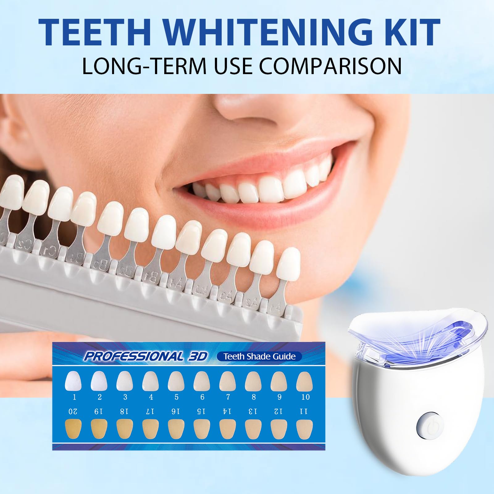 Kit Sbiancante Denti Professionale,10 pcs Gel sbiancante,Rapido sbiancamento dei denti a Casa,Efficace Ridurre Macchie Profonde per illuminare il sorriso,con applicazione semplice