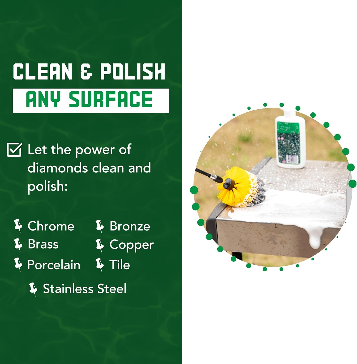 Diamond Shine Grill Cleaner, 10oz – Diamond-Infused Formula Removes Char, Grease, Rust, Calcium & Lime from Grates, Racks, Pits & Stainless Steel