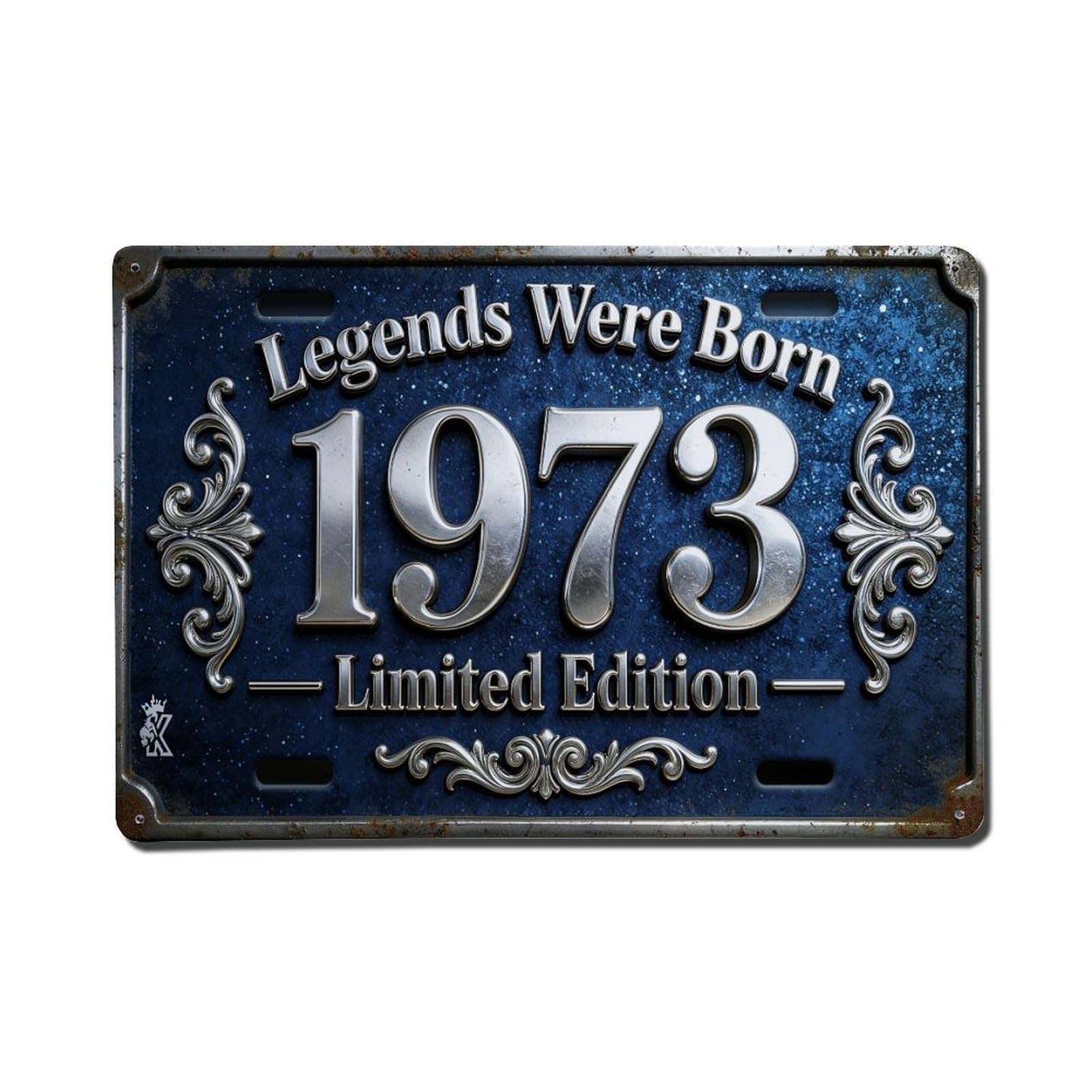 Legends Were Born 1973 Limited Edition Vintage Tin Sign Retro Metal Wall Decor Metal Poster, Home Bar Garage Farmhouse Cafe Wall Art Decoration 8x12Inches