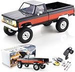 FMS 1/18 RC Crawler FCX18 Chevy K10 RC Truck RTR RC Car Official Licensed Model Car 8km/h 4WD 900mAh Hobby RC Cars Remote Control Car with LED Lights Vehicle 4-Ch 2.4GHz Transmitter(Yellow)