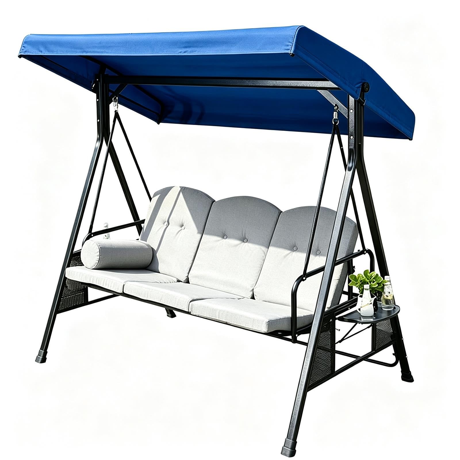 Tettuccio di Ricambio per Dondolo 2 Posti da Giardino Impermeabile | Tessuto poliestere 600D 250g/m², antistrappo, protezione solare e pioggia, facile pulizia(Blue,75.20*47.24*8.66*6.69in)