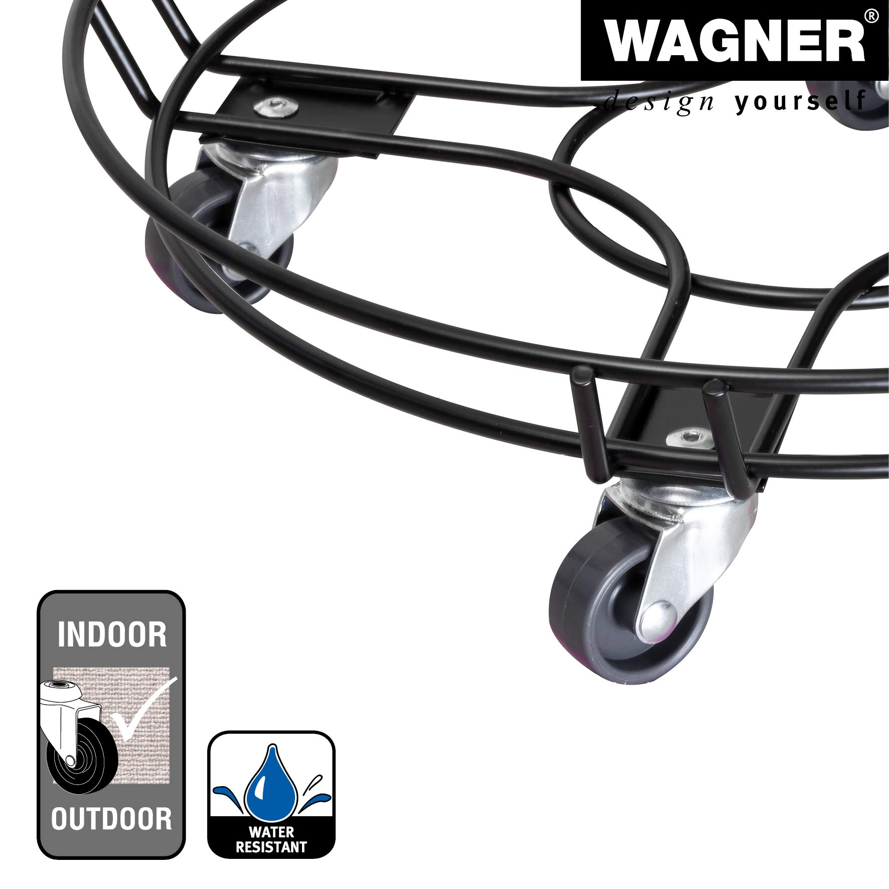 WAGNER Black Edition 20093401 podstawka pod rośliny do użytku na zewnątrz i we wnętrzach, kolor czarny