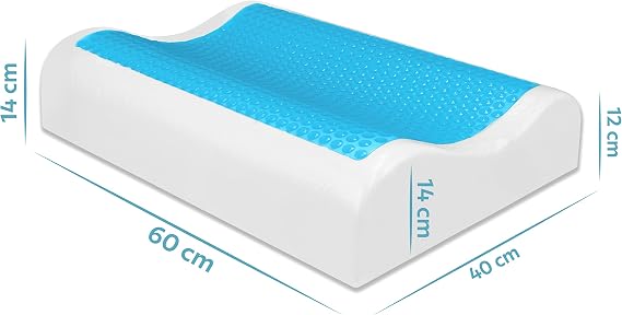 Viscofoam Anatolia Yüksek Terletmeyen Boyun Destekli Ortopedik Yastık Jelli Visco Yastık - 60x40x14-12cm