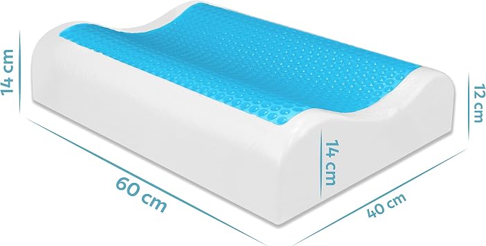 Viscofoam Anatolia Yüksek Terletmeyen Boyun Destekli Ortopedik Yastık Jelli Visco Yastık - 60x40x14-12cm