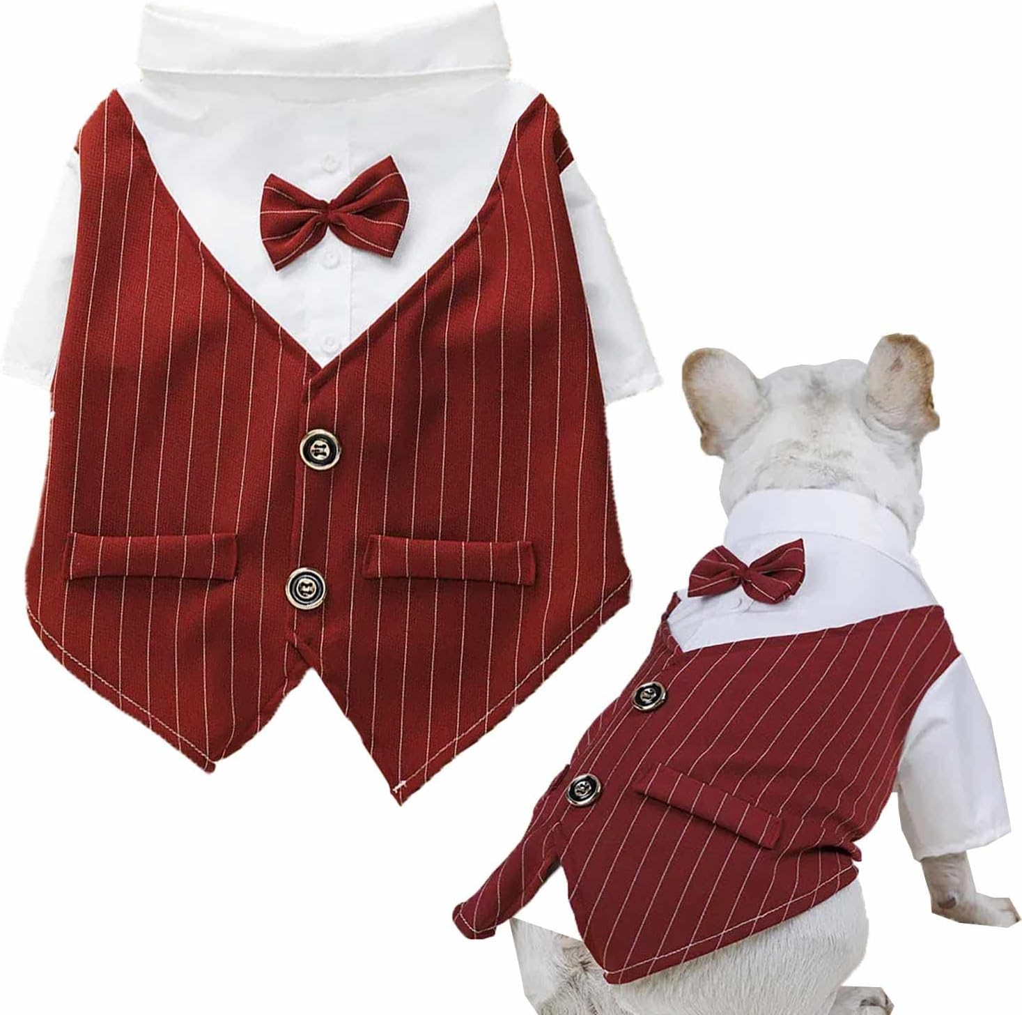 Dog Shirt Pet Tuxedo Costumes Suit Bow Tie Outfit Dogs