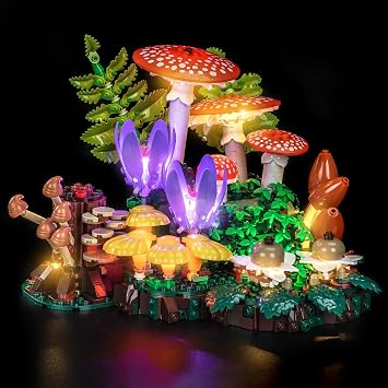 LocoLee Light kit Compatible with Lego Woodland Mushrooms 11505- NOT Actual Model Only Lights, LED Lighting Accessories for LEGO Botanicals Display Collectors Standard Version