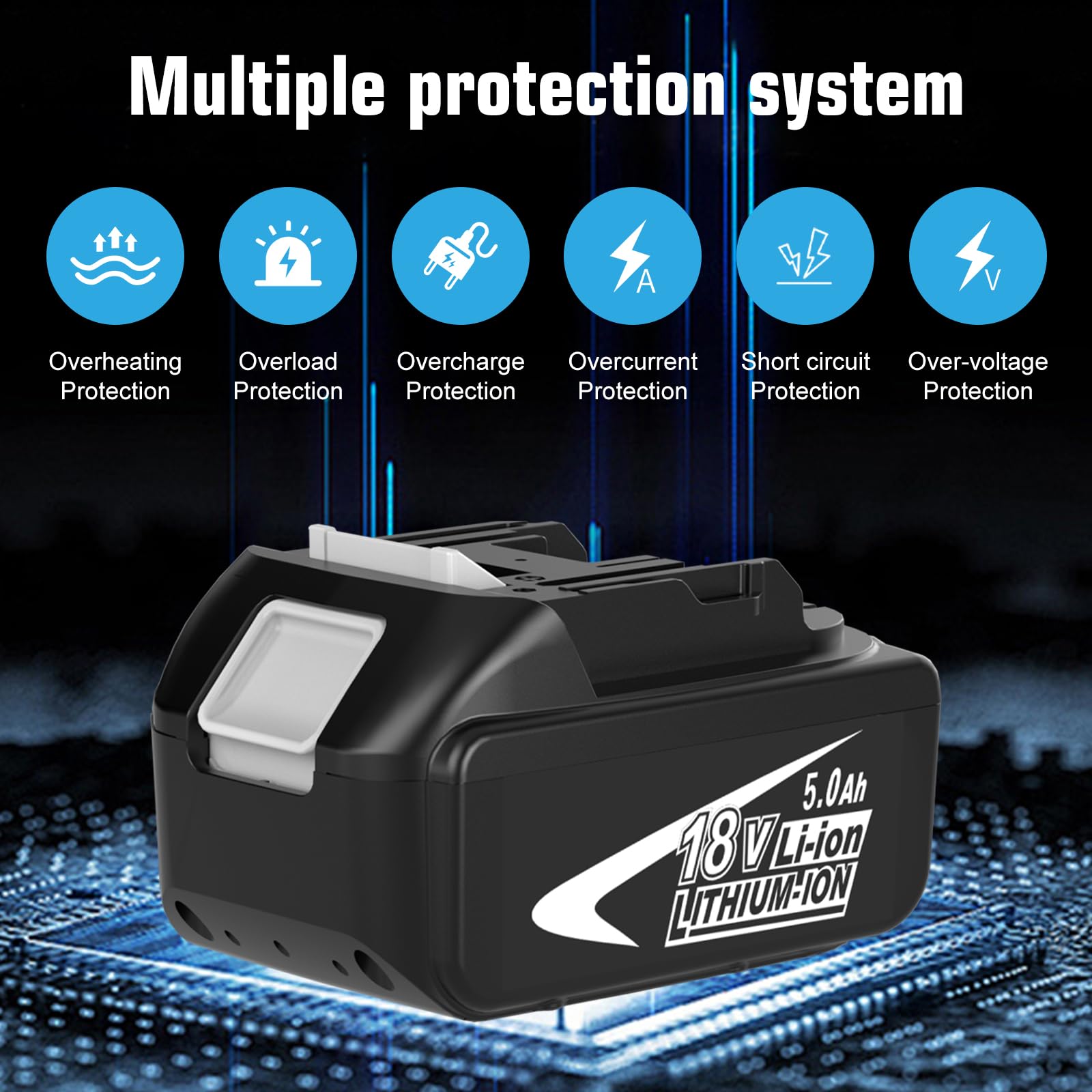 2X Rechange pour Makita Batterie 18V 5,0Ah