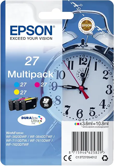 Cartouche Encre Epson Réveil 27 Multipack Tricolore Original