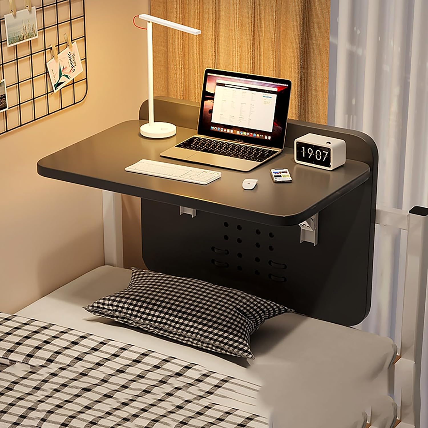 Small Wooden Desk Wall Mounted Folding Table Small Fold Down Wall Mounted Workbench Folding Wall-Mounted Drop-Leaf Table Space Saving for Offices Bedrooms Study Rooms Restaurants.