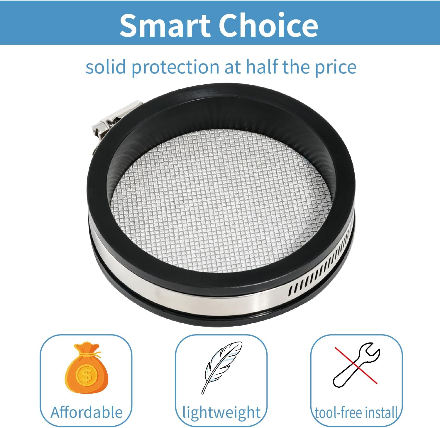 Upgraded 4″ Turbo Inlet Guard Steel Mesh Screen, Universal 4″ / 102 mm Fit