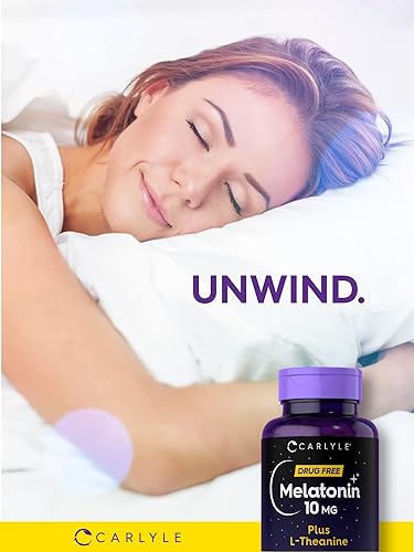 Miniatura 6 de Carlyle - Melatonina 10 mg  con L-teanina  150 comprimidos  Fórmula extra fuerte  vegetariana sin OMG sin gluten