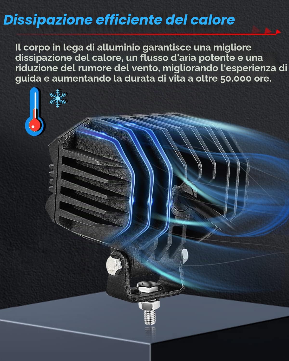 CO LIGHT Faro da lavoro a LED da 4 pollici 96 W Luce flood, 12V 24V Fanali aggiuntivi, Faro di retromarcia per Auto SUV Fuoristrada Moto Camion ATV UTV Trattore Escavatore, 2 pezzi