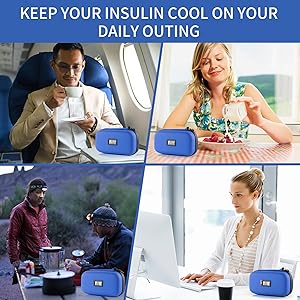 Pulnimus Insulin Cooler Travel Case - TSA Approved Insulin Travel Case with Thermometer Temperature Display - Insulin Travel Cooler with 2 Reusable Ice Packs