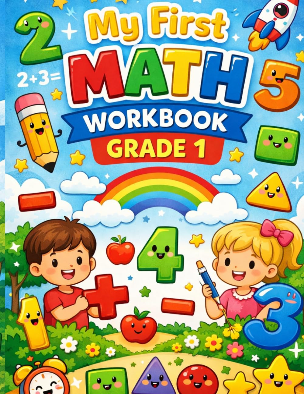 My First Math Workbook Grade 1: Counting, Addition, Subtraction & Shapes for Kids Ages 5–7