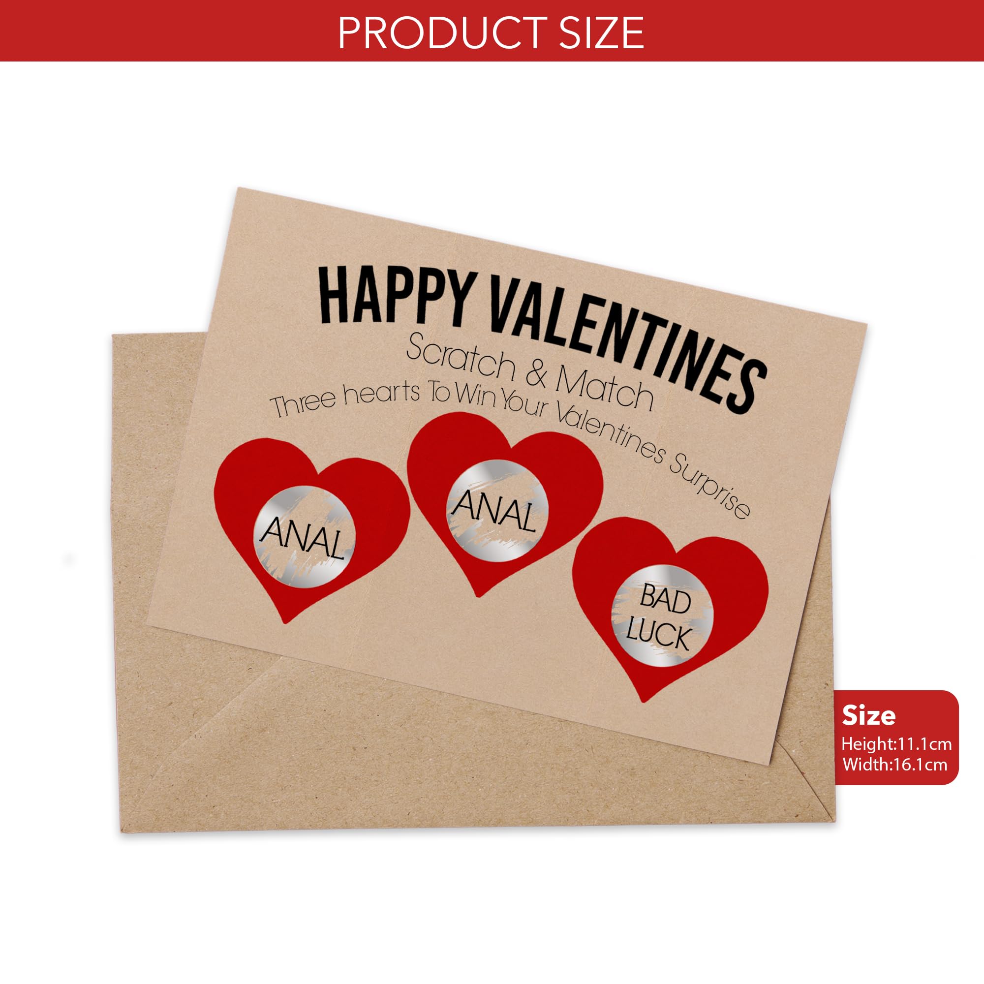 Print Maniacs Rude Valentine Scratch Card Adult Girlfriend to Boyfriend Naughty Love Cute Choose to Win or Lose A*al BJ S*x 69 Joke Funny (Lose A*al) - Image 2
