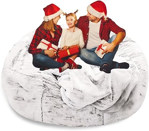 FIEATES Puf para adultos y niños, sin relleno, cómodas sillas gigantes para sala de estar, puf para almacenamiento de animales de peluche, 6 pies,