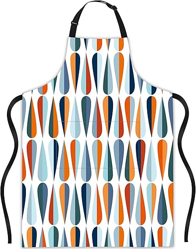 JASAKOO Delantal de flores, delantal con cuello ajustable, impermeable, para mujeres y hombres, adecuado para cocina, regalos de cocina