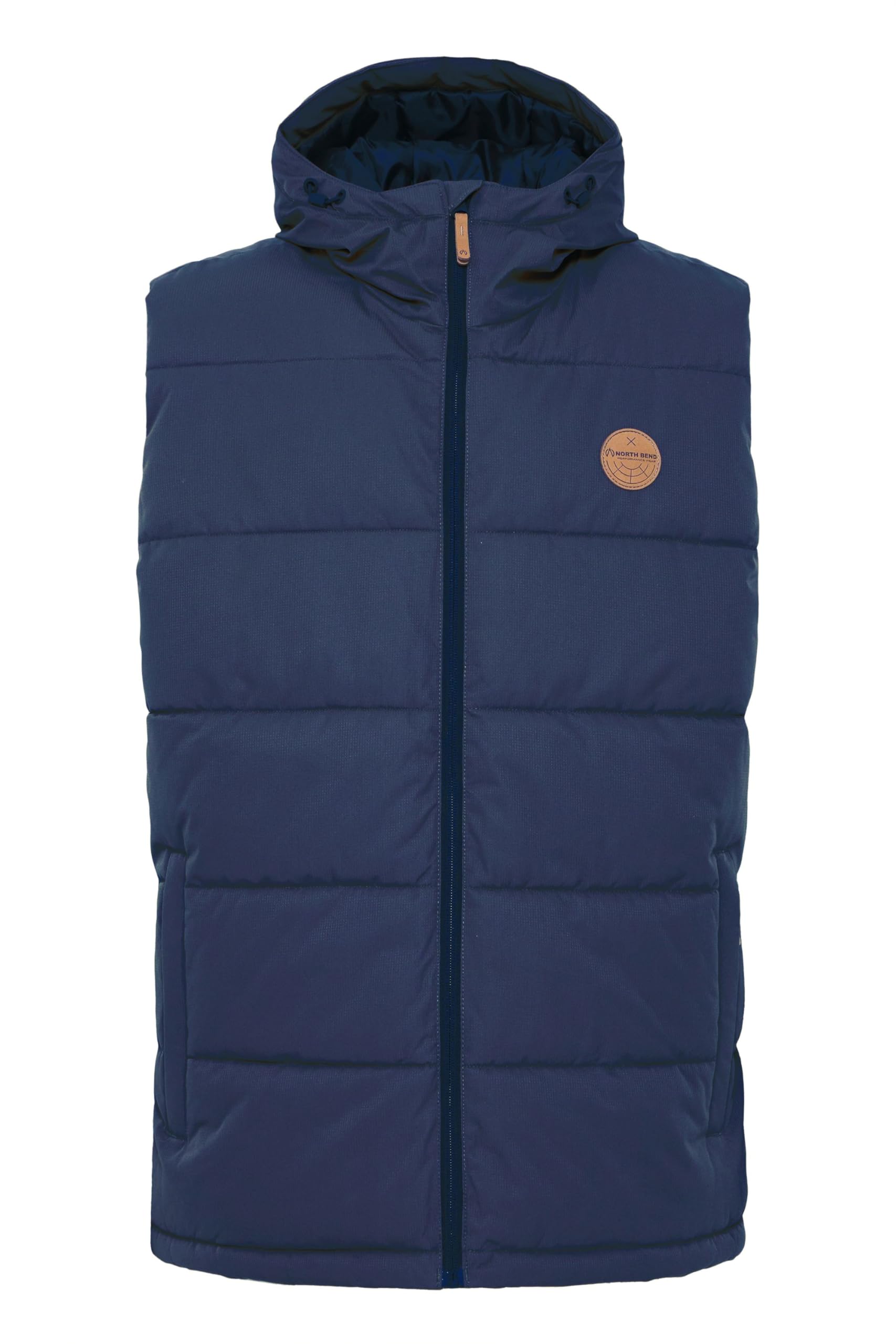 NORTH BEND NBElias Herren Weste Steppweste Outdoor-Weste wärmend atmungsaktiv winddicht wasserabweisend Kapuze Kinnschutz Tunnelzug Reißverschlusstaschen