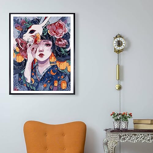 Miniatura 6 de Kits de pintura de diamantes 5D para niñas de fiesta de flores, arte de diamantes de hadas de taladro cuadrado completo, puntos de diamante para