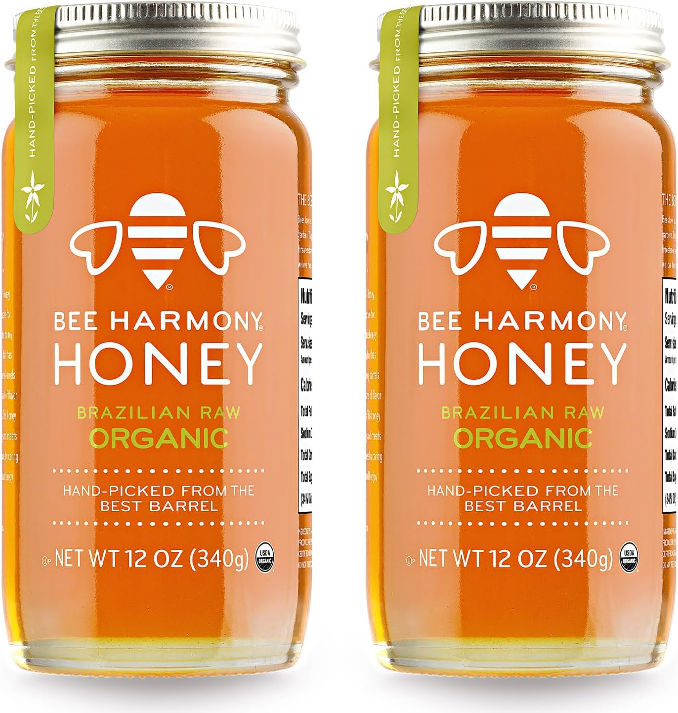 Organic Raw Honey, 12 OZ (Pack of 2 Jars)