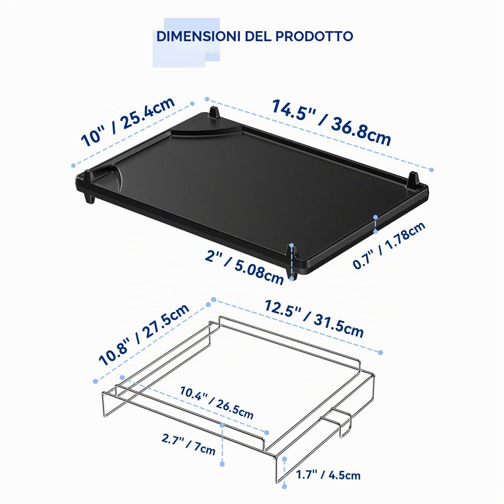 onlyfire Piastra per Barbecue con Fornello Laterale in Ghisa, Piastra per Barbecue a Doppia Faccia, con Telaio in Acciaio Inox Rimovibile, Universale per Quasi Tutte Le Griglie a Gas