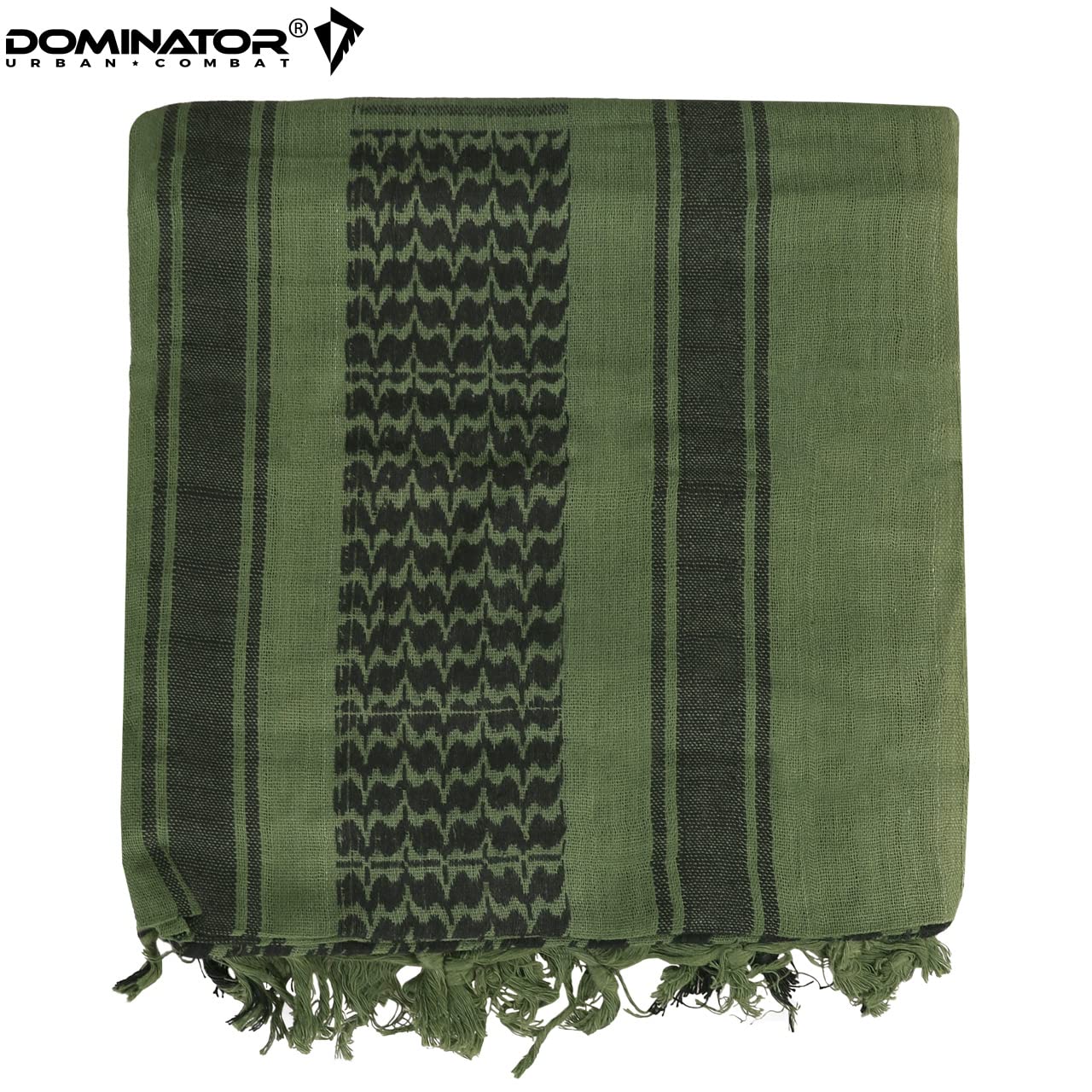 DOMINATOR URBAN COMBAT Szal taktyczny Shemagh z frędzlami, 100% bawełna, wojskowy Shemagh Tactical Desert Shemag Scarf, chusta na szyję dla kobiet i mężczyzn, 100 x 100 cm – wiele kolorów