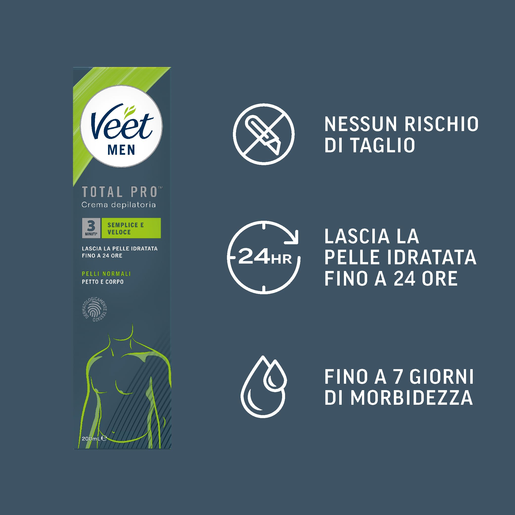 Veet Men krem do depilacji dla mężczyzn, na klatkę piersiową, nogi i ramiona, 5 opakowań po 200 ml