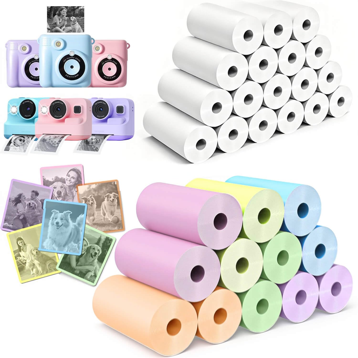 Papier d'impression instantané Kidizoom lot de 30 rouleaux 5,7cm - 8