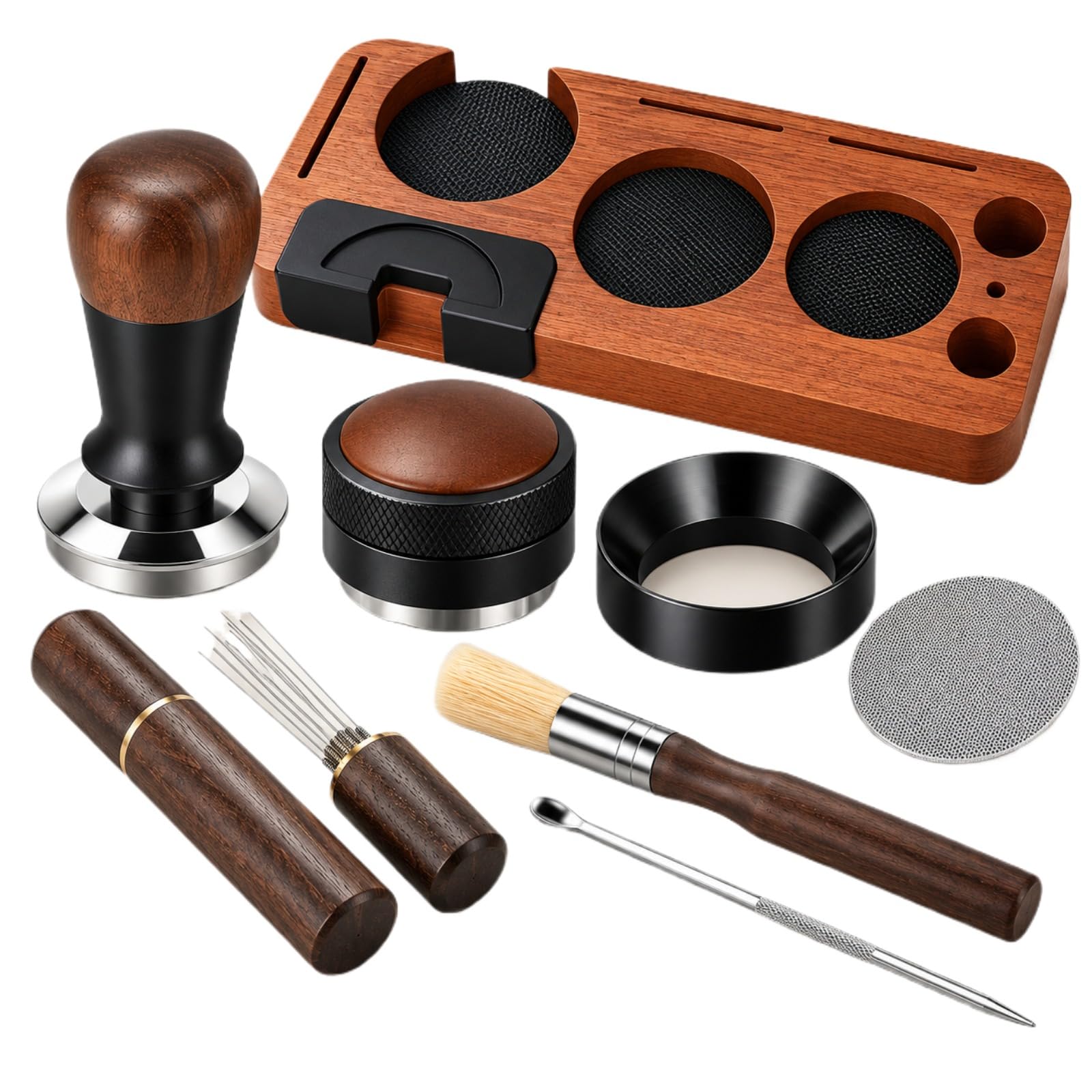 51 mm Espresso Tamper Set, Federbelastet mit Tamping Station (51MM)