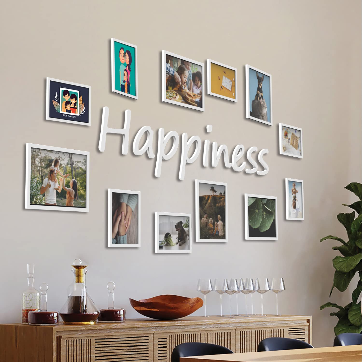 Black Photo Frames - 10 Synthetic Wall Hanging Frames -10