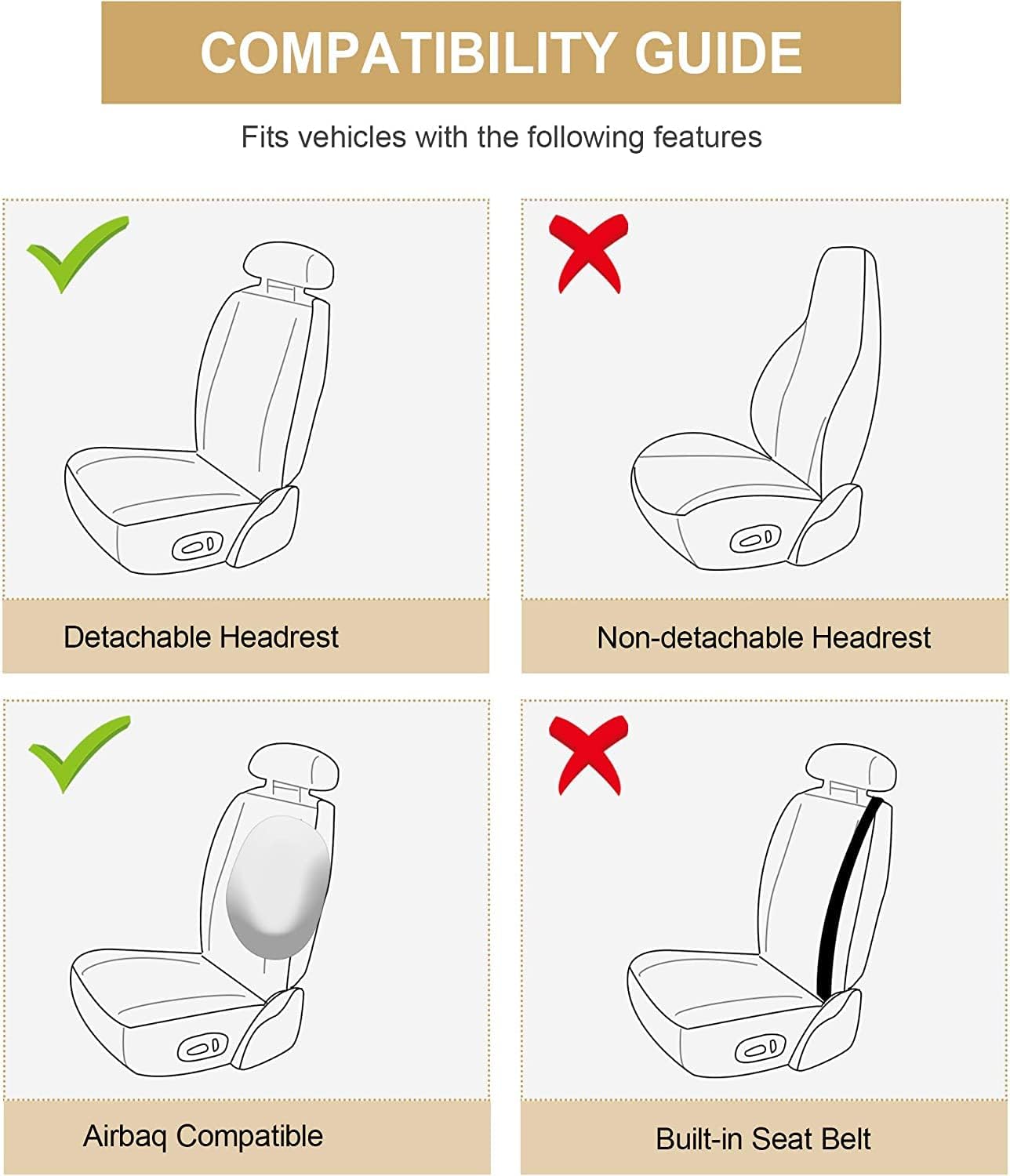 Car Seat Covers Full Set Fit for Honda CR-V 2023-2007 with Waterproof Leather,Wear-Resistant and Easy to Install,Airbag Compatible Automotive Vehicle Cushion Cover (Black&Red)
