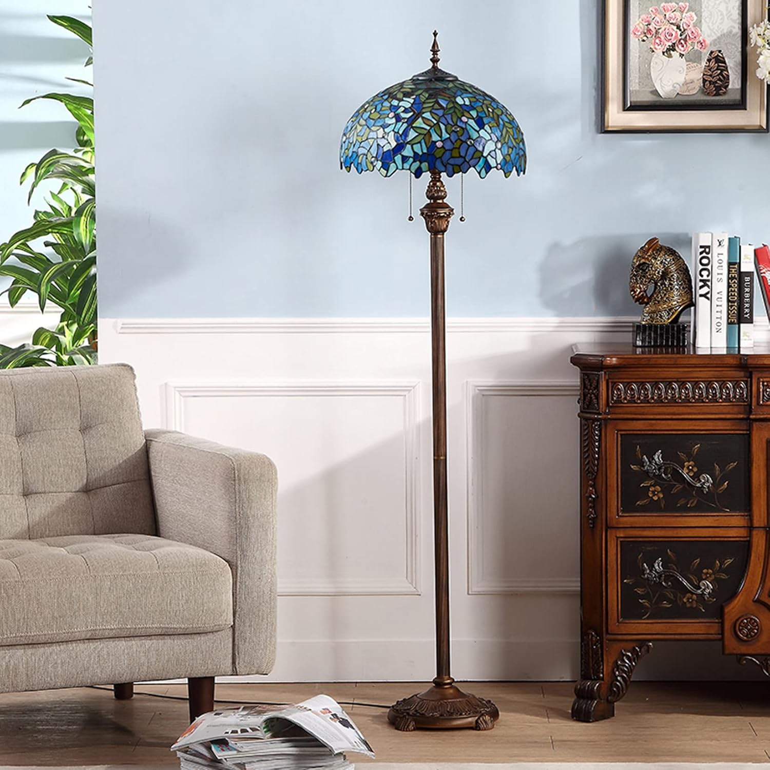 アメリカヴィンテージ｜ガラスシェード｜フロアスタンド/スタンド