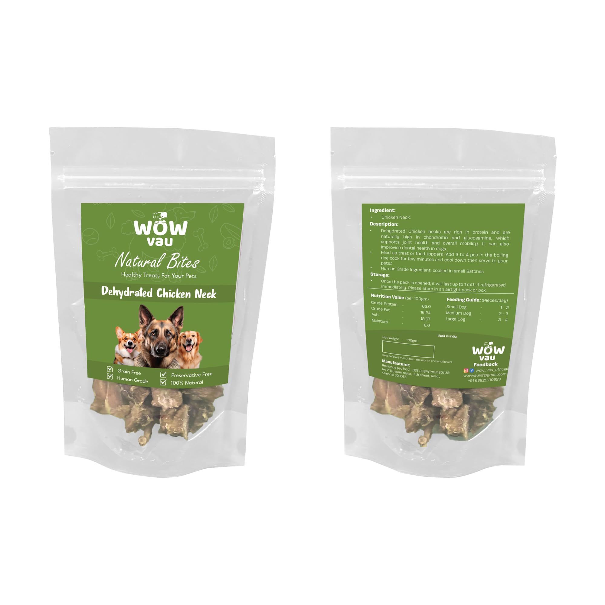 Wow Vau Dog Food - Dehydrated Chicken Neck (100G) (B0DDY2JJ7P) Amazon Price History, Amazon Price Tracker