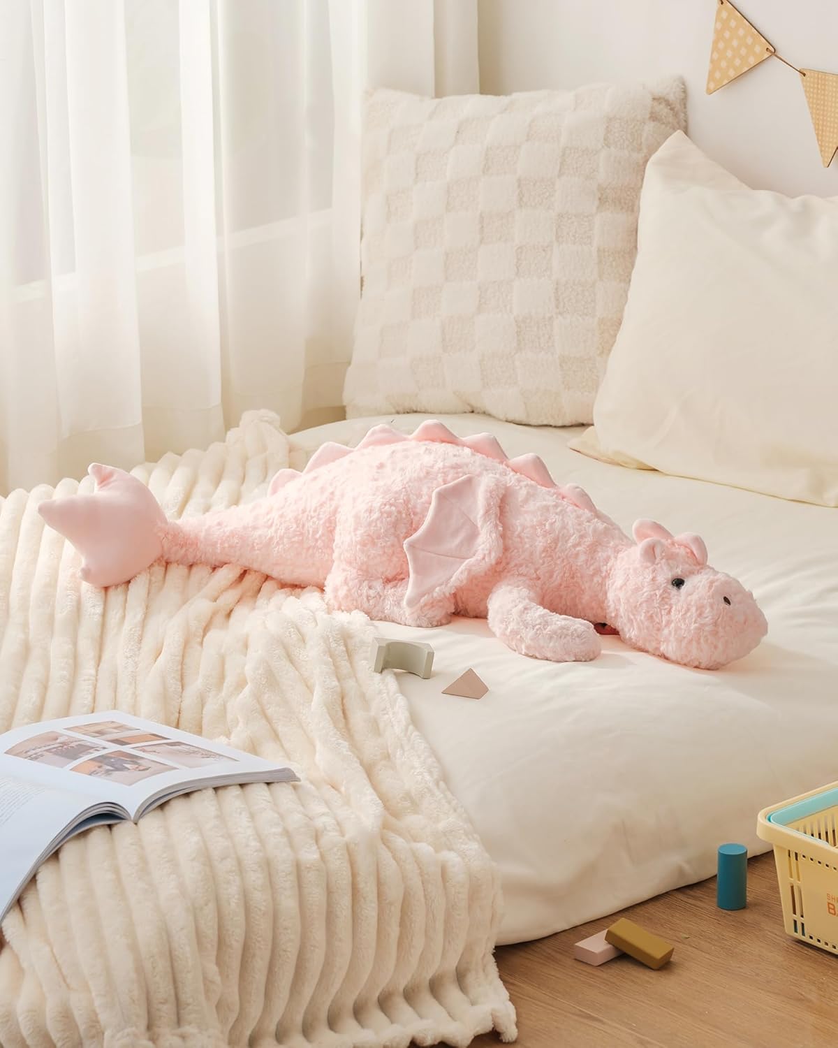 Weighted Dragon Plush, 10lbs Heavy Stuffed Animals for Adults and Kids, 35.4" Large Soft Dragon Weighted Stuffed Animal, Sensory Calming Companion for Bedtime & Relaxation