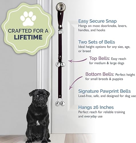 Miniatura 3 de PoochieBells El timbre original para orinal para perro, campanas para entrenamiento de orinal y ruptura de casa de cachorros, entrena a tu perro en