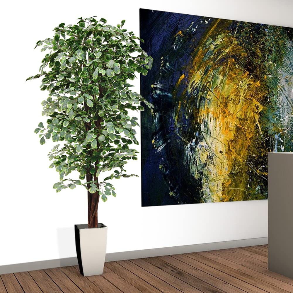 Groe Ficus Kunstpflanze 180 Cm Mit Keramiktopf - Dekorativer Kunstbaum Fr  Innenrume & Balkon