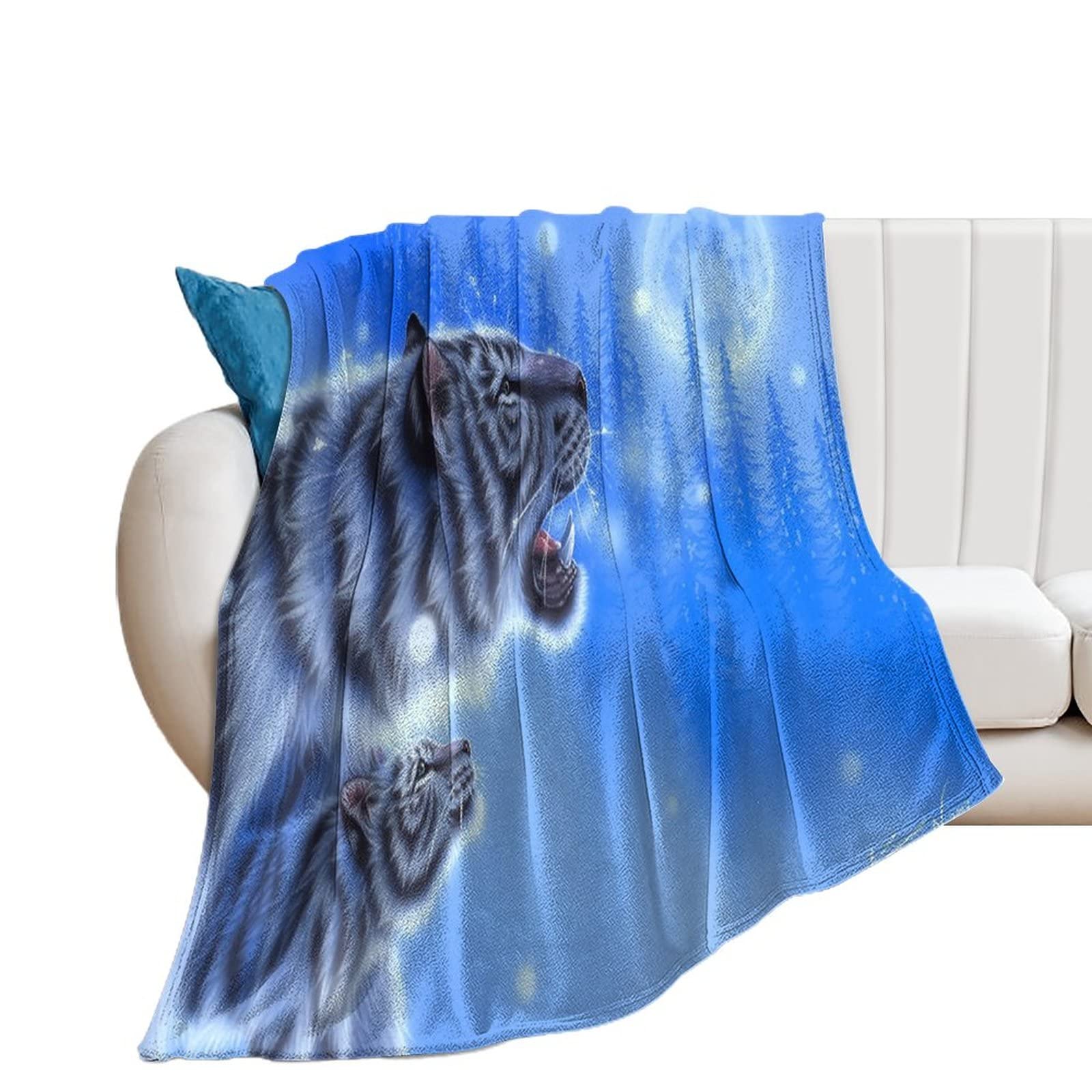 Couverture polaire douce contre le froid imprimée cool tiger art