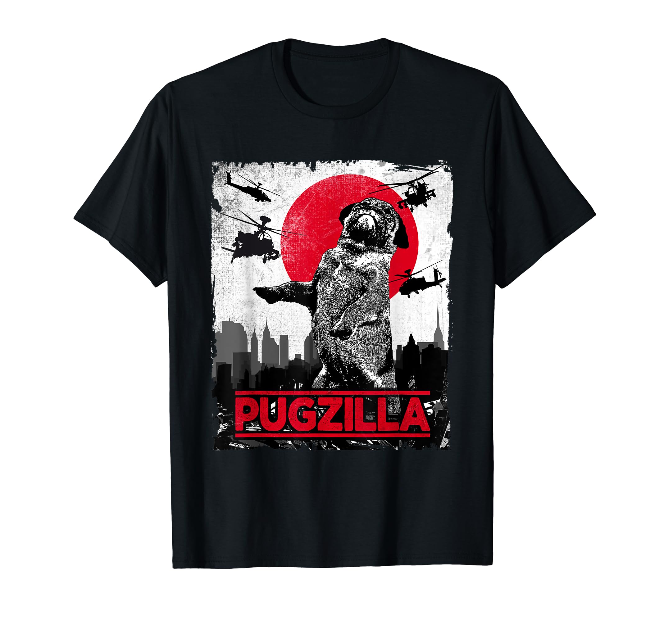 Pug Dog TeeFunny Pugzilla Pug Dog T-ShirtOEKO-TEX STANDARD 100