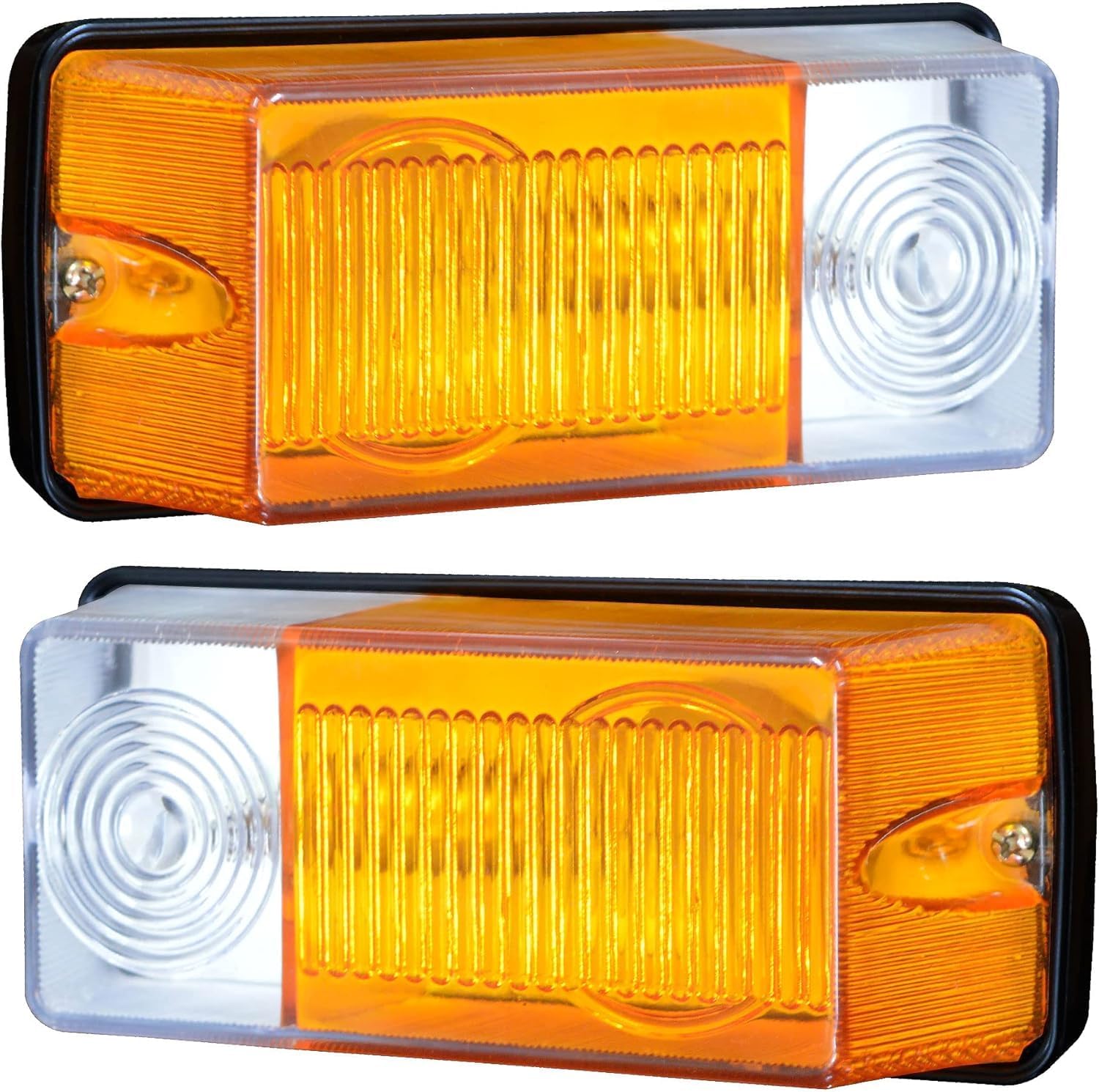 Pair of 12V Front Turn Signal Light Assemblies with Amber/Clear Lens for Zetor UR1 UR3 Tractor Series 5011–10540, 5211, 6011, 7211, 3320 Halogen Fender Combination Lights Left & Right Side