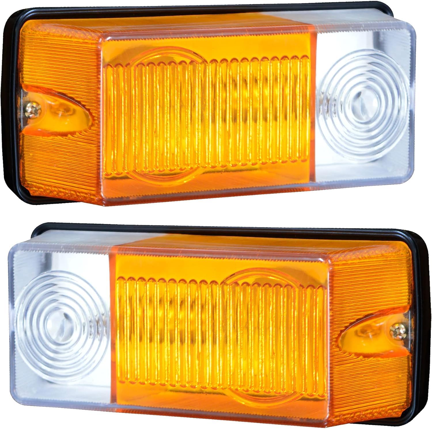 Pair of 12V Front Turn Signal Light Assemblies with Amber/Clear Lens for Zetor UR1 UR3 Tractor Series 5011–10540, 5211, 6011, 7211, 3320 Halogen Fender Combination Lights Left & Right Side