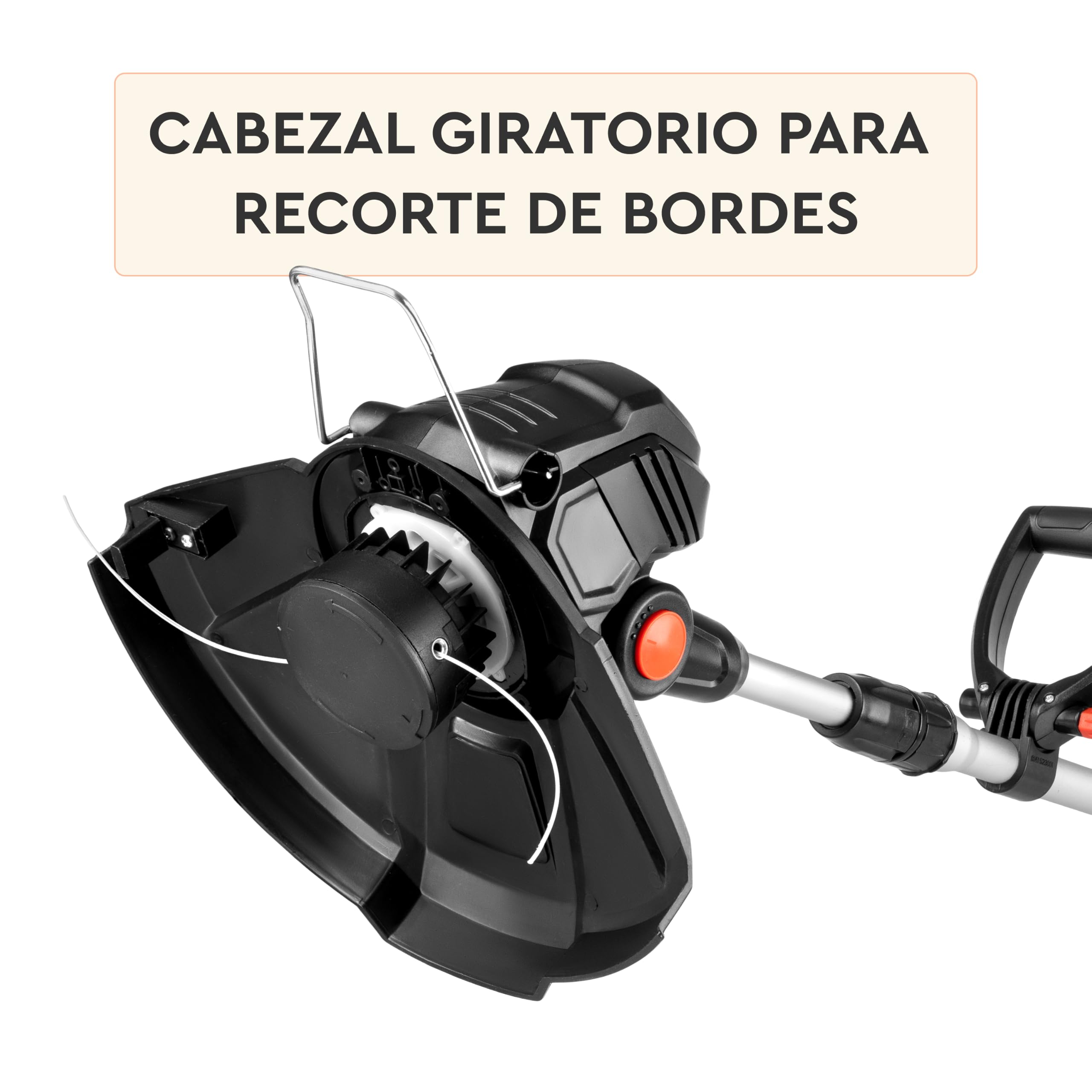 Cortabordes Eléctrico 55L 550W - Recortadora de Césped 320 mm 8800 RPM Barra Telescópica de Aluminio, Cabezal Ajustable, Mango Regulable e IPX4 para Jardín, Bordes, Parterres y Caminos - por Dnipro-M
