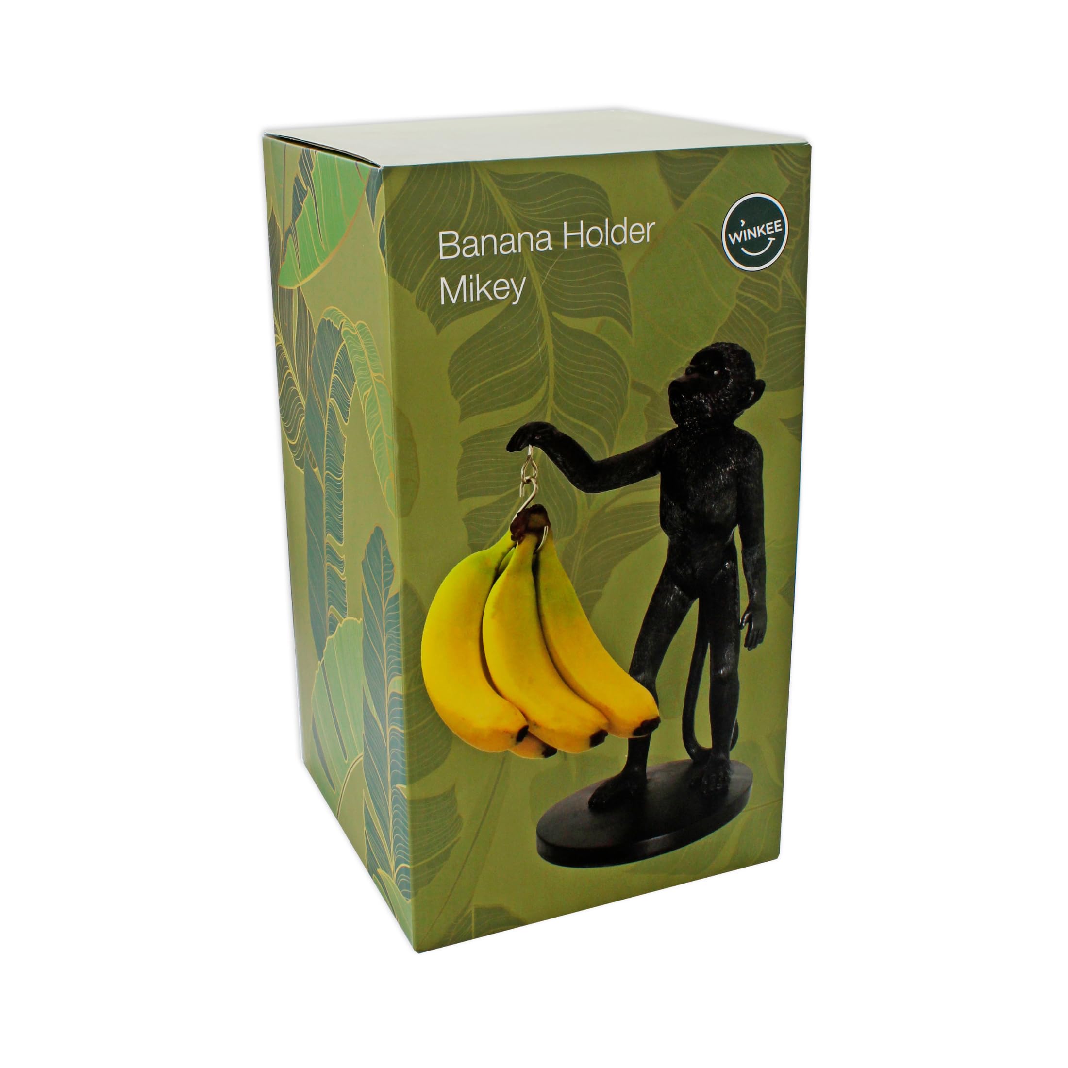 Winkee 17877 AFFE Porta Banana, Plastica, Nero