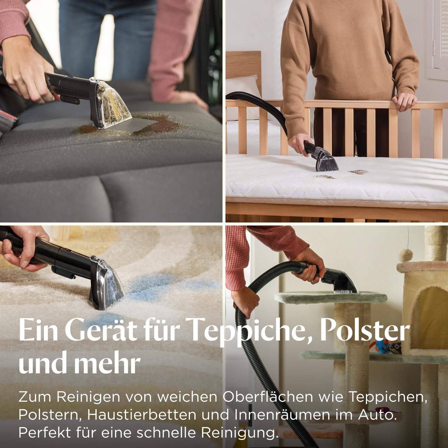 BISSELL SpotClean ProHeat Advanced Teppichreiniger und Polsterreiniger Gerät, Nasssauger und Waschsauger, 1125W Motor, kompakte Multiflächenreinigung, leistungsstark gegen Flecken, mit Kabel, 3924N