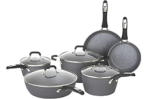 Bialetti Cookware Set: Impact Textured Nonstick for Culinary Enthusiasts