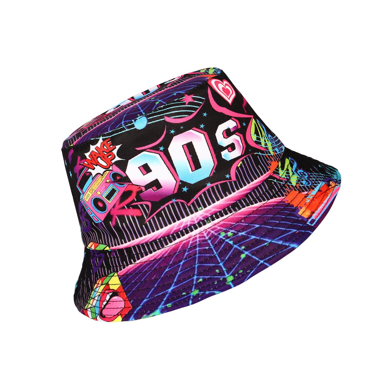 Eigso 90er Fischerhüte Retro Modischer 80er Eimer Hut für Damen Sonnenhut Anglerhut Outdoor Fishing Hat
