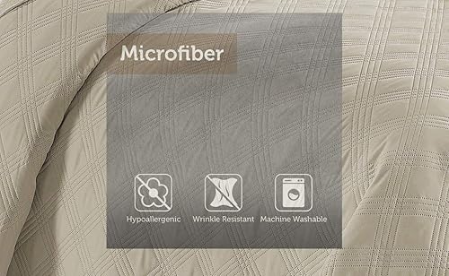 Miniatura 3 de Juego de colcha sólida en relieve con patrón geométrico de diamante diagonal sin costuras - Jennifer (blanco, KingCal-King)